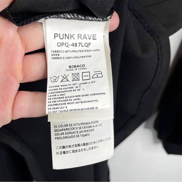 Punk Rave NEW Sexy Goth Long Sleeve Lace-Up A-Line Dress Black Square Neck Small - Picture 12 of 16